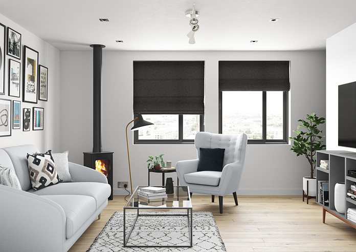 Devonshire, Charcoal - Twist&Fit Roman Blind - Image 5